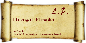 Lisznyai Piroska névjegykártya
