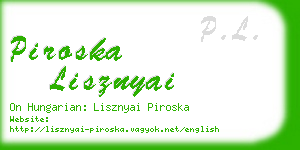 piroska lisznyai business card